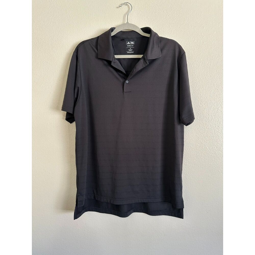 Adidas Golf Men's Climalite Black on Black Stripe Polo Shirt, Size M